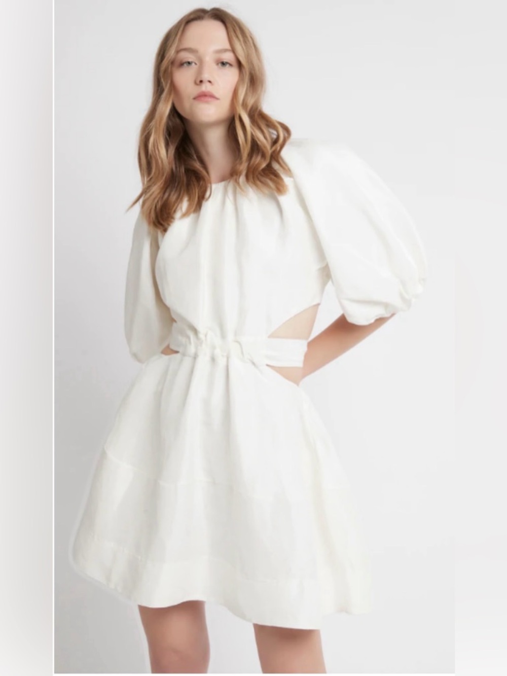 Aje Psychedelia Cut Out Mini Dress In White 4
